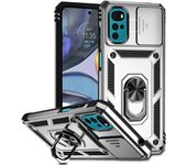 Armor Shockproof Case For Motorola Moto G22 G 5G 2022 G32 G52 G82 G62 5G Ring Holder Slide Window Lens Protection Phone Cover