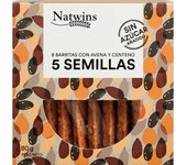 Natwins Barritas De 5 Semillas 80Gr - Barritas de Cereales con Chia Lino Marrón Lino Dorado Sésamo y Semillas de Girasol - Sin Azúcar Añadido - Salud de la Mujer