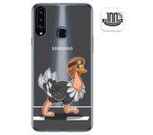 Tumundosmartphone Funda Gel Transparente para Samsung Galaxy A20s diseño Avestruz Dibujos