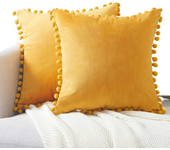Fundas de Fundas 45x45cm,Fundas de Fundas Boho 18x18 Pulgadas,Amarillo Fundas de Fundas Suaves with Cremallera Invisible para sofá Silla Sala Estar,Paquete de 2