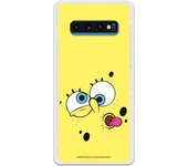 Funda original compatible con Samsung Galaxy S10 Plus - Bob Esponja Cara Fondo Amarillo