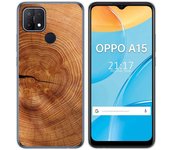 Tumundosmartphone Funda Gel Tpu para Oppo A15 diseño Madera 04 Dibujos