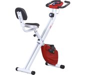 HOMCOM Bicicleta Estática Plegable para Ejercicios Profesional Bicicleta Vertical de Forma X con 8 Niveles Resistencia Magnética Ritmo Cardíaco Asiento con Altura Ajustable Acero 43x97x109 cm