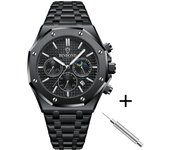 Top Brand Man Casual Watch Luxury Luminous BINBOND B0161 Box Wristwatch Stainless Steel Waterproof Men Date Calendar Clock