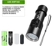 6500mAh Powerful XHP160 LED Diving Flashlight Professional Underwater Torch IPX8 Waterproof Lamp Diving Lantern With hand strap