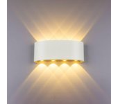 Aplique de pared moderno Aplique de pared de aluminio blanco de 8W Lámpara de noche impermeable LED para sala de estar, dormitorio, pasillo, baño Luces decorativas de lavado de pared de color blanco cálido [Clase de eficiencia energética A++]