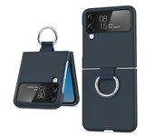Luxury Matte PC Armor Finger Ring Grip Case For Samsung Galaxy Z Flip ZFlip 6 5 4 3 Zflip6  Zflip5 Zflip4 Zflip3 Candy Funda