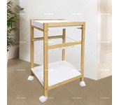 Estante de bambú tipo escalera, organizador de baño, macetero, estantería que ahorra espacio para dormitorio, cocina y balcón (color natural)