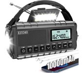 Radio De Emergencia Portátil Con Luz De Lectura Y Batería Recargable De 10000mAh Resistente Al Agua AM/FM/SW/NOAA Alerta Solar Hand Crank