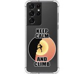 Tumundosmartphone Funda Silicona Antigolpes para Samsung Galaxy S21 Ultra 5G diseño Hombre Escalada Dibujos