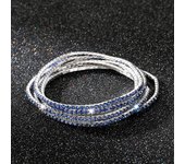 5Pcs/Lot Elastic Crystal Bracelets 2mm Charming Gold Color Crystal Rhinestones Metal Bangle Bracelet Jewelry DIY Gift