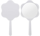 2PCS Espejo de Mano con Mango, Espejo Pequeño de Mano Floral, Espejo de Mano Profesional, Espejo de Maquillaje, Espejo de Rostro, Espejo de Cabello, Espejo Peluqueria para Casa Viaje
