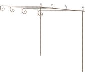 vidaXL Arco de Rosas de Jardín Marrón Antiguo Hierro Pérgola Terraza Dimensiones 3 x 3 x 2.5 m, 4 x 3x 2.5 m, 6 x 3 x 2.5 m