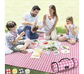 Manta de picnic extragrande para exteriores, 80x80 pulgadas, impermeable, plegable, a Cuadros, para Playa, camping, césped, Parque, accesorios, Lindas Ideas para parejas, registro de bodas (verde y Blanco)