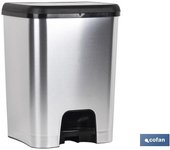 Cofan Cubo de Basura con Pedal Class Metalizado 26 Litros Gris y Negro