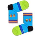 Happy Socks Calcetines KIDS Best Buds Talla 0-12M con Estampado de Comida y Amigos en Fondo Azul