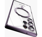 Luxury Plating For Magsafe Case For Samsung Galaxy S24 S23 S22 Ultra Plus Lens Protector Magnetic Wireless Charging Accessories