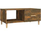 vidaXL Mesa de centro madera de ingeniería 89,5x50x40 cm Blanco, Negro, Blanco brillante Mesita de Salón o Comedor o Auxiliar Mesa de Café Meuble Salón