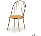 Gift Decor Silla Barras Dorado Mostaza Hierro 48 X 95,5 X 48 Cm (2 Unidades)