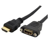 StarTech.com - Cable Adaptador de 0,9m HDMI Hembra a Macho, Cable HDMI de Alta Velocidad 4K de Montaje en Panel, HDMI UHD 4K 30H HDMIPNLFM3