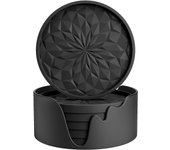 Posavasos de silicona (paquete de 6) posavasos con soporte, posavasos para bebidas,tapete para bebidas calientes o frías,grueso