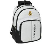 Mochila Adaptable a Carro Niño/a Safta Real Madrid 1ª Equipación 24/25 de 20L y 32x42x15 cm en color Blanco y Negro-612454773 Safta
