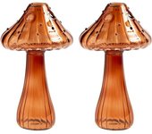 Verde - Jarrones de Plantas Hidropónicos de Cristal - Jarrón en Forma de Hongo - Estación de Propagación de Terrario - Decoración de Mesa para el Hogar (marrón)