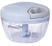 Picadora de carne Manual de 500ML, 3 cuchillas, picadora de ajo giratoria, trituradora de prensa de ajo, cortador de cebolla y verduras. Vaso de plastico.