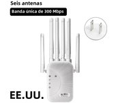 300Mbps Wireless WiFi Repeater 2.4G Signal Router 6 Antenna Network Amplifier Repeater WiFi Signal Cover Extender Range WIFI Boo