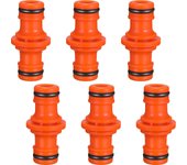 6 piezas doble conector de manguera macho accesorios de manguera para unirse tubo de manguera de jardín (naranja)