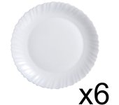 Fuentes y Platos Feston Luminarc – Juego de 6 – Vidrio Opal Blanco – Estilo Clásico para Cada Comida