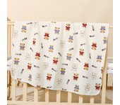 Cotton Muslin Cute Cartoon Printing Baby Swaddle Blanket Soft Breathable Newborn Baby Receiving Blanket For Infant Boys Girls