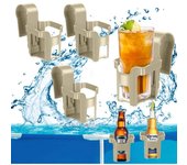 4 soportes para bebidas, borde de piscina, soporte para vasos de agua, soporte para bebidas, soporte para bebidas, accesorios para piscina, fiesta, parque acuático, playa, fiesta temática