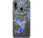 Tumundosmartphone Funda Gel Transparente para Huawei P Smart Plus 2019 diseño Plumas Dibujos