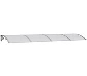 vidaXL Marquesina de puerta policarbonato gris 350x100 cm