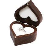 Caja de Madera para anillos, Ideal para Compromisos, Diseño Retro y Elegant
