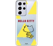 Funda original compatible con Samsung Galaxy S21 Ultra - S30 Ultra - Hello Kitty triangulos amarillos