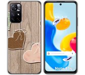 Funda Silicona para Xiaomi Redmi Note 11s 5G diseño Corazones Madera Dibujos