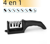 Afilador De Cocina 3- Segmentos Multifuncional Portátil Piedra De Afilar Negra Para Cuchillos Herramienta De Afilado Ecológica
