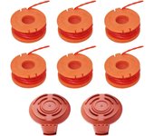 SOMY Carrete se adapta a todos los cortacéspedes compatibles con Worx WG154 WG163 WG180 WG175 WG155 WG151 WG160 Accesorios de repuesto para cortacésped con 2 cubiertas Cabezal cortador de cepillo