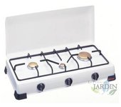 Suinga Cocina Gas 3 Fuegos Regulable Chapa Estampada Tapa Desmontable