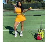 Active Wear Casual Two Piece Set for Women Skirts Sporty Fitness Workout Tank Crop Top and Mini Skirt Matching Sets Outfits Gym