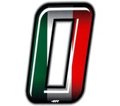 Pegatina Race Number para Moto "0" Slim Tricolor 100 mm
