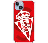 Funda original compatible con Iphone 14 Pluscon diseño de Sporting blanco sobre rojo