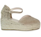 Alpargatas yute mujer Macarena Java 26 beige con cuña clásica