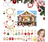 Calendario de Adviento 2024 de Charmhuts, calendario de Adviento con pulseras de abalorios navideños, juego de 24 calendarios de cuenta regresiva para Navidad, Charmhuts Christmas, 22 cuentas, 2 pulseras