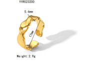 Encanto Anillo de acero de titanio de acero inoxidable que no se decolora, anillo con patrón de martillo Irregular para playa y verano, accesorio de joyería de moda
