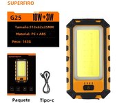 SUPERFIRE G25 Work Light LED Flashlight COB+XPE Lamp Beads Foldable Power Bank TYPE-C Waterproof with Magnet Powerful Display