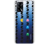 Funda compatible con Oppo A74 4G - Patron Comecocos Negros Clear