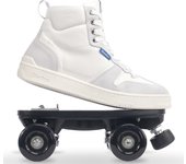 Patines-zapatillas de Caña Alta Slades Quad Flaneurz Blanco - Algodón Orgánico y Ruedas 80A